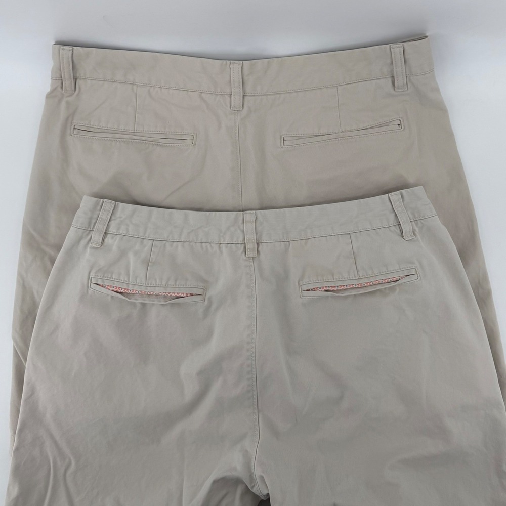 Bonobos Chino Shorts Mens 33 Tan Khaki 9in. Inseam Cotton Bundle of 2 Flat Front